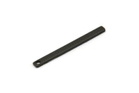 Black Bar Charm, 8 Oxidized Black Brass Bar Charms With 1 Hole, Findings (35x3x1mm) A0830 H0973