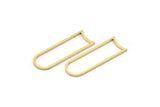 D Shape Rings, 50 Raw Brass D Shape Charms, Findings (24x8x0.80mm) A2744