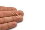 D Shape Rings, 50 Raw Brass D Shape Charms, Findings (24x8x0.80mm) A2744