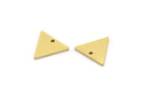 Brass Triangle Charm, 24 Raw Brass Tiny Triangle Charms With 1 Hole, Findings (10x11x1mm) A2750