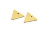 Brass Triangle Charm, 24 Raw Brass Tiny Triangle Charms With 1 Hole, Findings (10x11x1mm) A2750