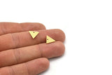 Brass Triangle Charm, 24 Raw Brass Tiny Triangle Charms With 1 Hole, Findings (10x11x1mm) A2750