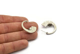 Küpe Çivisi, 2 Antik Gümüş Kaplama Pirinç - 7 mm Taş İçin Pedli Yuvarlak Şekilli Çivili Küpe - Gümüş Küpeler (27x2 mm) N2296 H080