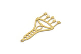 Brass Fringed Charm, 8 Raw Brass Fringe Shaped Charms With 1 Loop, Findings (35x16x0.60mm) SMP1022