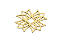Brass Flower Charm, 4 Raw Brass Flower Charms, Charm Pendants, Connector Findings (31x30x0.60mm) SMP1024