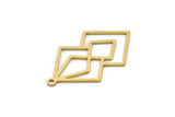 Brass Diamond Charm, 8 Raw Brass Diamond Shaped Charms With 1 Loop, Pendant Findings (28x16x0.60mm) SMP1025