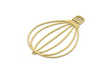 Brass Air Balloon Charm, 2 Raw Brass Air Balloon Charms With 1 Loop, Findings (46x32x0.60mm) SMP1043