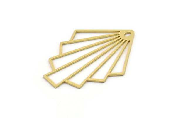 Brass Charm, 4 Raw Brass Charms With 1 Hole, Pendant Findings (38x27.5x0.80mm) SMP1050