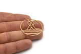 Brass Round Charm, 2 Raw Brass Round Shaped Charms With 1 Loop, Earring Findings, Geometric Charms (37x35x0.60mm) SMP1052