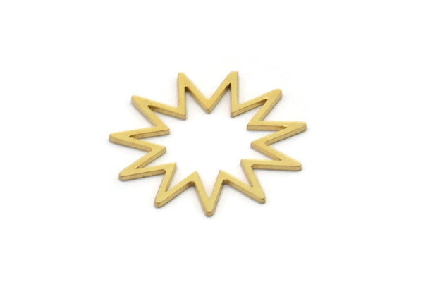 Brass Boom Charm, 10 Raw Brass Explosion Shaped Charms, Earring Charms, Findings (19x0.60mm) SMP1059