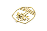 Brass Tree Charm, 4 Raw Brass Tree Shaped Charms With 1 Loop, Pendant, Earring Findings, Brass Tree Of Life (32x26x0.60mm) SMP1065