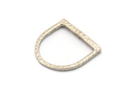 Gümüş Yüzük Charm, 2 Çekiçlenmiş Antik Gümüş Kaplama Pirinç Boho Yüzük 18mm