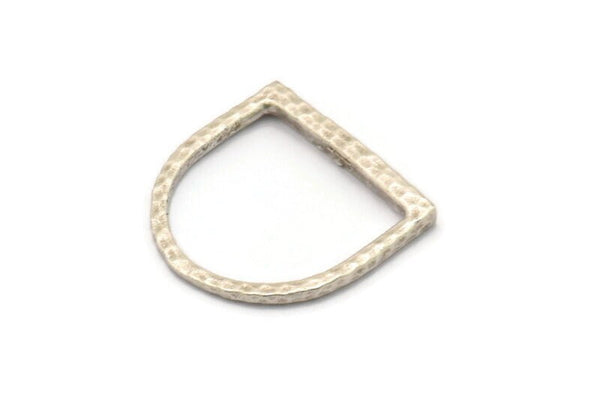 Gümüş Yüzük Charm, 2 Çekiçlenmiş Antik Gümüş Kaplama Pirinç Boho Yüzük 18mm