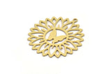 Brass Flower Charm, 4 Raw Brass Butterfly And Flower Patterned Charms With 1 Loop, Earring Findings (30x28x0.60mm) SMP1070