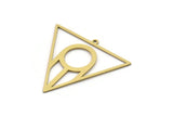 Brass Triangle Charm, 4 Raw Brass Triangle Shaped Charms With 1 Loop, Findings (32x34x0.60mm) SMP1074
