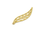 Brass Leaf Charm, 12 Raw Brass Leaf Charms With 1 Loop, Findings (31x8x0.60mm) SMP1075