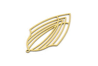 Brass Charm, 4 Raw Brass Charms With 1 Loop, Pendants, Findings (47x25x0.60mm) SMP1080
