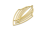 Brass Charm, 4 Raw Brass Charms With 1 Loop, Pendants, Findings (47x25x0.60mm) SMP1080
