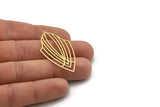 Brass Charm, 4 Raw Brass Charms With 1 Loop, Pendants, Findings (47x25x0.60mm) SMP1080