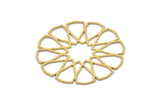 Brass Ethnic Charm, 2 Raw Brass Ethnic Motif Charms, Earring Charms, Findings (40x39x0.60mm) SMP1082