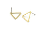 Brass Triangle Earring, 12 Raw Brass Triangle Stud Earrings (15x0.90mm) Bs 1024 A4002