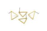 Brass Triangle Earring, 12 Raw Brass Triangle Stud Earrings (15x0.90mm) Bs 1024 A4002
