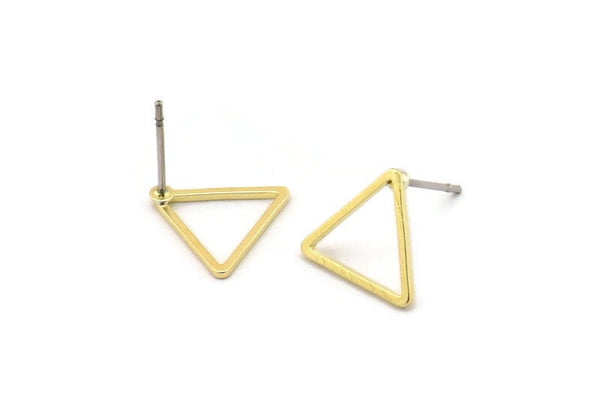 Brass Triangle Earring, 12 Raw Brass Triangle Stud Earrings (12x0.8mm) BS 1022 A3941