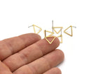 Brass Triangle Earring, 12 Raw Brass Triangle Stud Earrings (12x0.8mm) BS 1022 A3941
