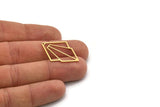 Brass Diamond Charm, 6 Raw Brass Diamond Shaped Charms With 1 Hole, Pendant Findings (32x23x0.80mm) SMP1085