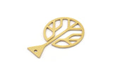 Brass Round Charm, 12 Raw Brass Round Shaped Charms With 1 Hole, Earring Findings, Geometric Charms (24x16x0.60mm) SMP1088