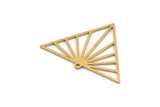 Brass Triangle Charm, 4 Raw Brass Triangle Shaped Charms With 1 Loop, Findings (26x35x0.80mm) SMP1089