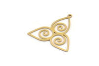 Brass Charm, 6 Raw Brass, Brass Pendants, Charm Pendants, Brass Charms With 1 Loop (25x26x0.60mm) SMP1092