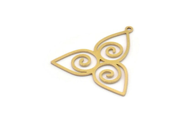 Brass Charm, 6 Raw Brass, Brass Pendants, Charm Pendants, Brass Charms With 1 Loop (25x26x0.60mm) SMP1092