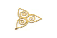 Brass Charm, 6 Raw Brass, Brass Pendants, Charm Pendants, Brass Charms With 1 Loop (25x26x0.60mm) SMP1092
