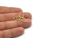 Brass Charm, 6 Raw Brass, Brass Pendants, Charm Pendants, Brass Charms With 1 Loop (25x26x0.60mm) SMP1092