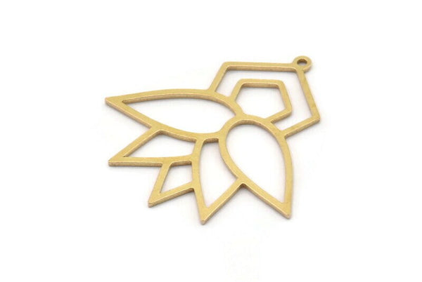 Brass Charm, 4 Raw Brass, Brass Pendants, Charm Pendants, Brass Charms With 1 Loop (33x32x0.80mm) SMP1094