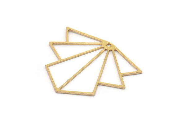 Brass Diamond Charm, 4 Raw Brass Diamond Shaped Charms With 1 Hole, Pendant Findings (33x39x0.80mm) SMP1098