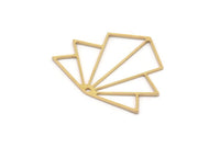 Brass Diamond Charm, 4 Raw Brass Diamond Shaped Charms With 1 Hole, Pendant Findings (33x39x0.80mm) SMP1098
