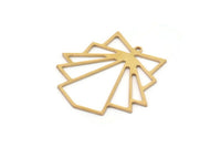 Brass Diamond Charm, 4 Raw Brass Diamond Shaped Charms With 1 Loop, Pendant Findings (32x34x0.80mm) SMP1102