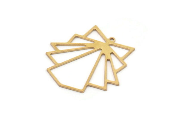 Brass Diamond Charm, 4 Raw Brass Diamond Shaped Charms With 1 Loop, Pendant Findings (32x34x0.80mm) SMP1102