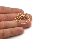 Brass Diamond Charm, 4 Raw Brass Diamond Shaped Charms With 1 Loop, Pendant Findings (32x34x0.80mm) SMP1102