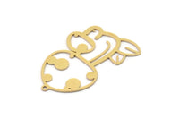 Brass Mushroom Charm, 4 Raw Brass Mushroom Charms With 1 Loop, Charm Pendants, Findings (34x23x0.60mm) SMP1103