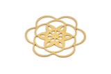 Brass Flower Charm, 4 Raw Brass Flower Shaped Charms, Charm Pendants, Earring Findings (33x30x0.60mm) SMP1116