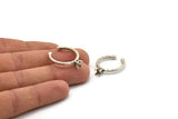 Adjustable Ring Settings, 2 Antique Silver Plated Brass 4 Claw Ring Blanks - Pad Size 4mm N0316