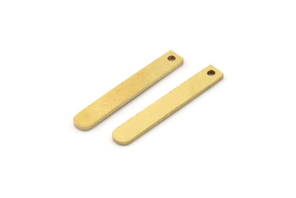 Brass Rectangle Bar, 24 Raw Brass Rectangle Charms With 1 Hole (23x3x1mm) A2716