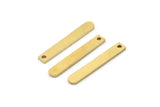 Brass Rectangle Bar, 24 Raw Brass Rectangle Charms With 1 Hole (23x3x1mm) A2716