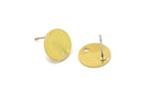 Pirinç Yuvarlak Küpe, 1 Delikli 10 Ham Pirinç Yuvarlak Küpe (11x0,80 mm) A4368 A3230