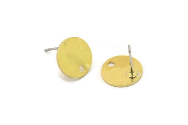 Pirinç Yuvarlak Küpe, 1 Delikli 10 Ham Pirinç Yuvarlak Küpe (11x0,80 mm) A4368 A3230