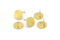Pirinç Yuvarlak Küpe, 1 Delikli 10 Ham Pirinç Yuvarlak Küpe (11x0,80 mm) A4368 A3230