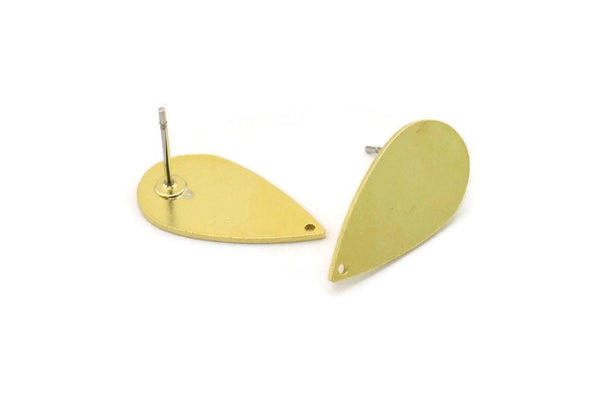 Pirinç Damla Küpe, 1 Delikli 12 Ham Pirinç Damla Küpe (20x11x0,80 mm) A5904 A2667